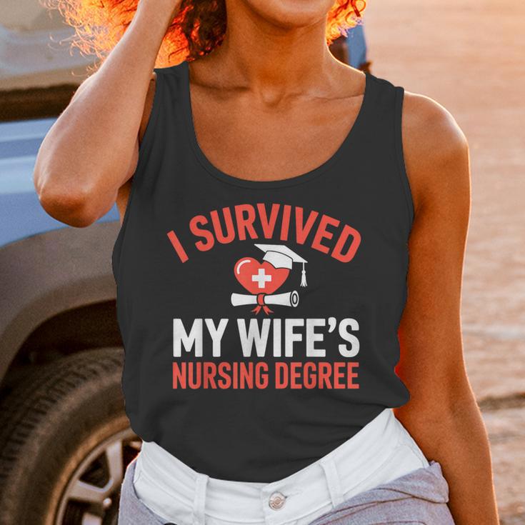 I Survived My Wife's Nursing Degree Rn Graduation Nurse Unisex Tank Top