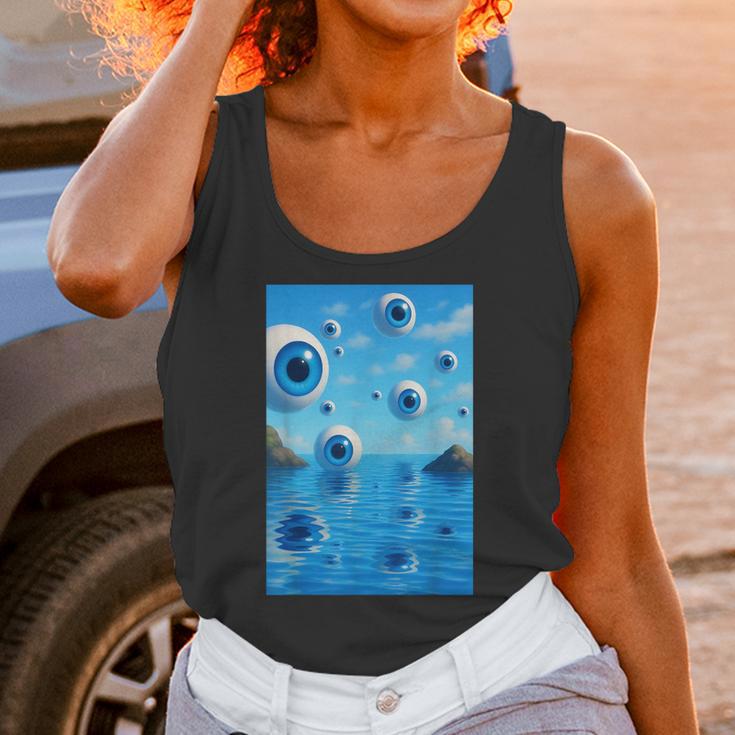Trippy Weirdcore Frutiger Aero Surreal Eyeballs Y2K Unisex Tank Top