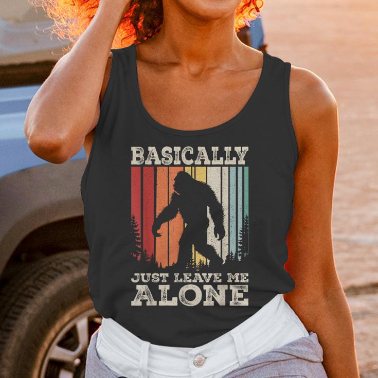 Vintage Basically Just Leave Me Alone Bigfoot Introverts Unisex Tank Top