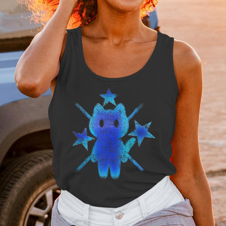 Yk2 Grunge Earthy Blue Cat With Stars Tomboy 90s Nostalgia Unisex Tank Top