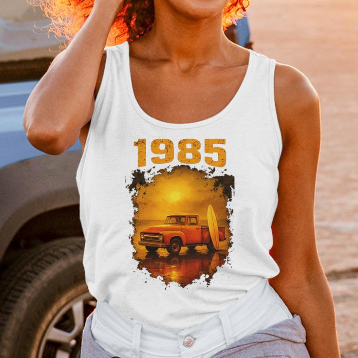 1985 Vintage Sunset Surf Truck Retro Beach Nostalgia Unisex Tank Top