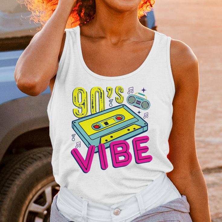 90's Vibe Retro Style Cassette Tape Nostalgia 1990s Party Premium Tri-Blend Unisex Tank Top
