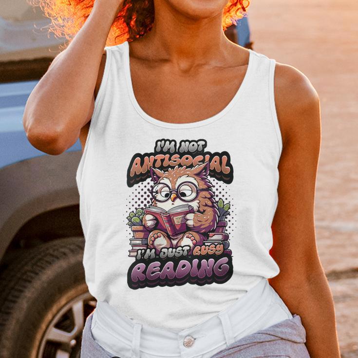 Book Lover Owl Reading Books Introvert Bookworm Unisex Tank Top Book Lover Owl Reading Books Introvert Bookworm Unisex Tank Top
