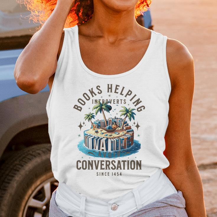 Books Helping Introvert Avoid Conversation Unisex Tank Top Books Helping Introvert Avoid Conversation Unisex Tank Top