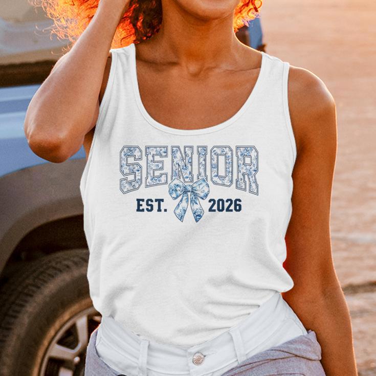 Class Of 2026 Senior 26 Coquette Bow Toile Preppy Graduation Unisex Tank Top