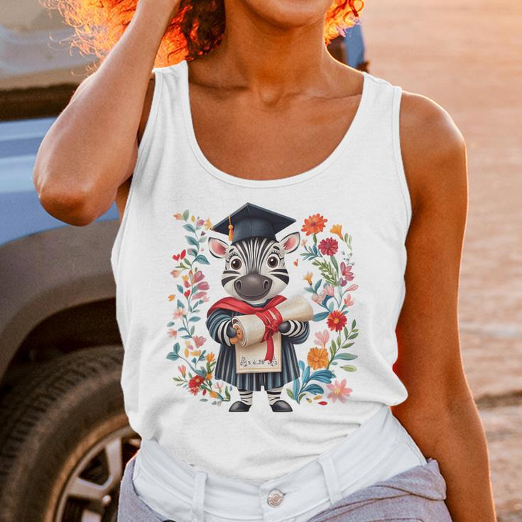 Cute Graduation Zebra Holding DiplomaShirt Unisex Tank Top