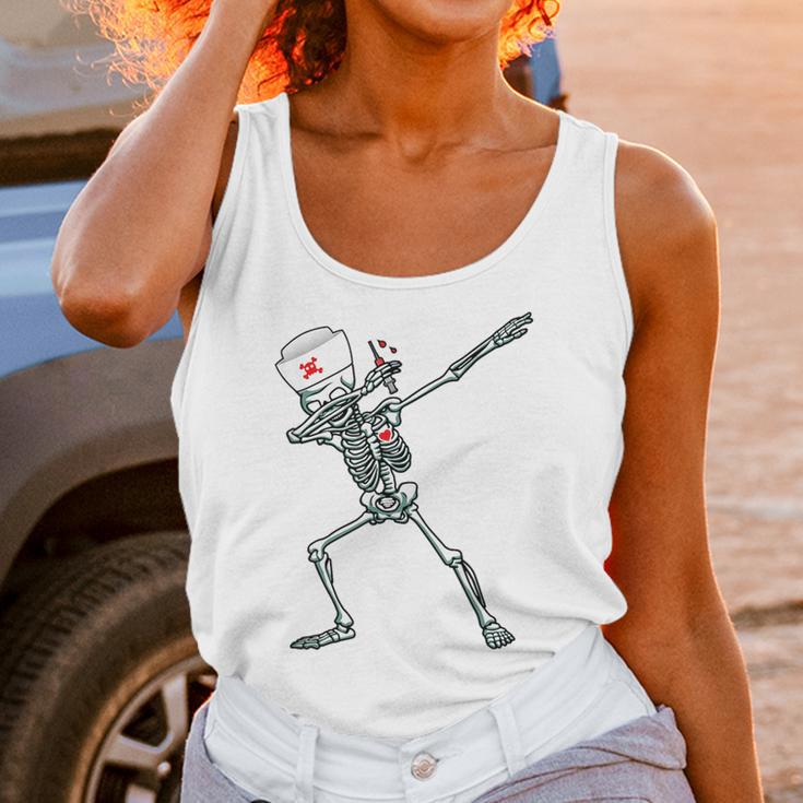 Dabbing Skeleton Nurse Halloween Graduation Unisex Tank Top