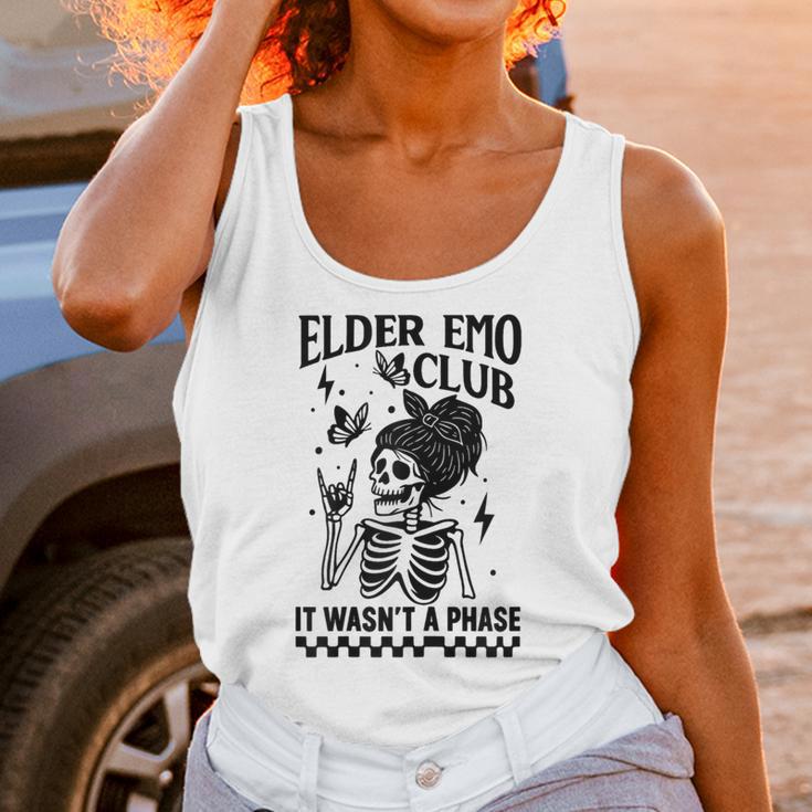 Elder Emo Club Skeleton Nostalgia It Wasn't a Phase Mom Unisex Tank Top