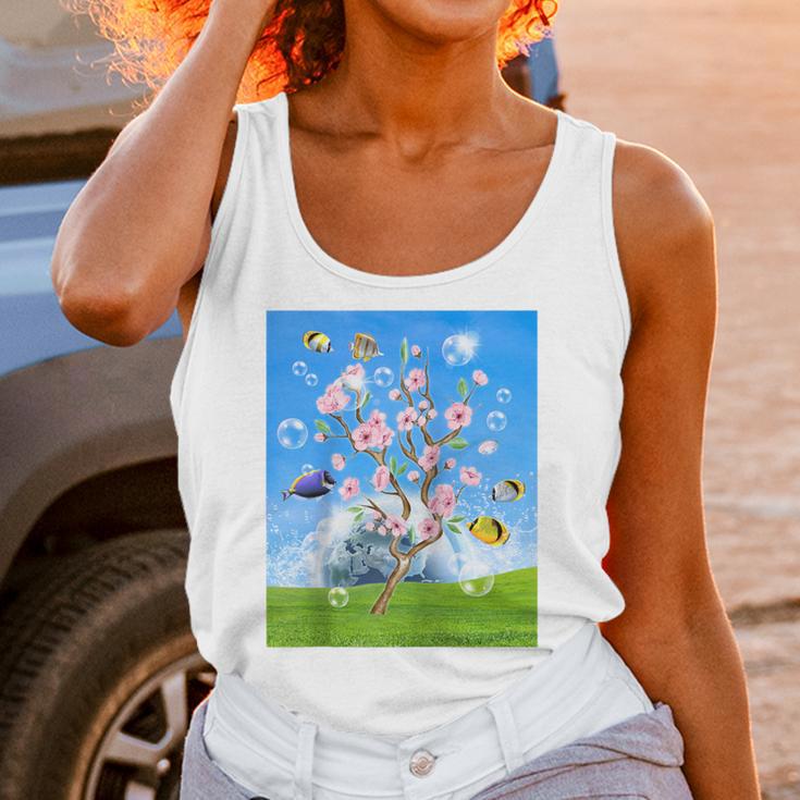 Frutiger Aero Aesthetic Tech Cherry Blossom Fishes Bubbles Raglan Baseball Tee Unisex Tank Top Frutiger Aero Aesthetic Tech Cherry Blossom Fishes Bubbles Raglan Baseball Tee Unisex Tank Top