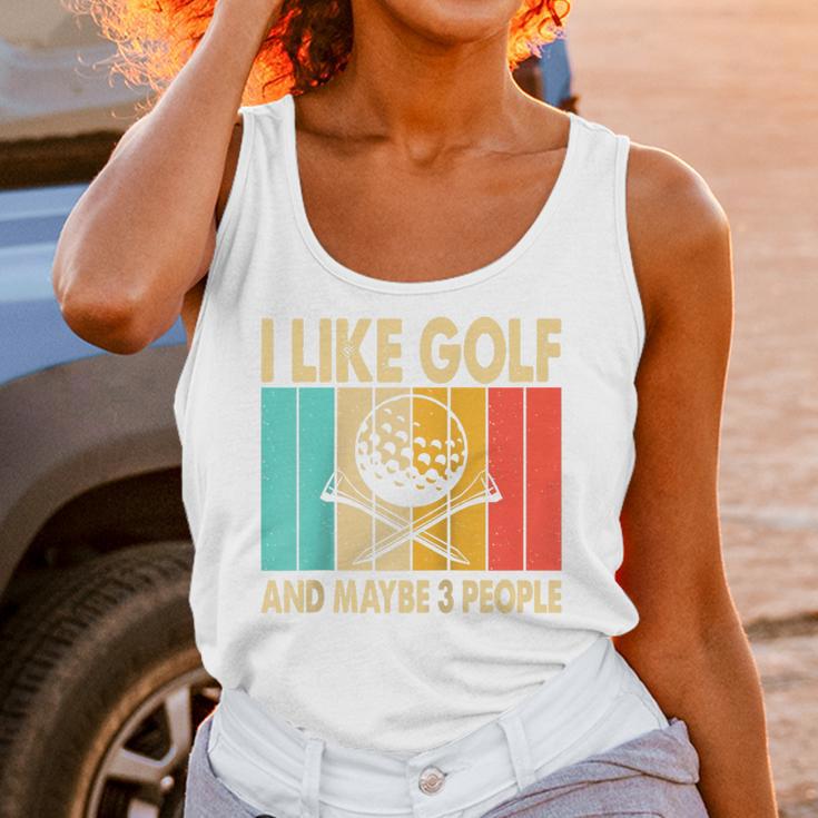 I Like Golf And Maybe 3 People Introvert Raglan Baseball Tee Unisex Tank Top