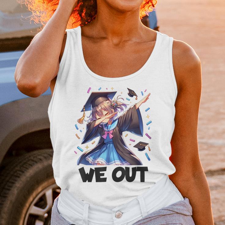 We Out Graduate Dabbing Anime Girl Grad Graduation Unisex Tank Top