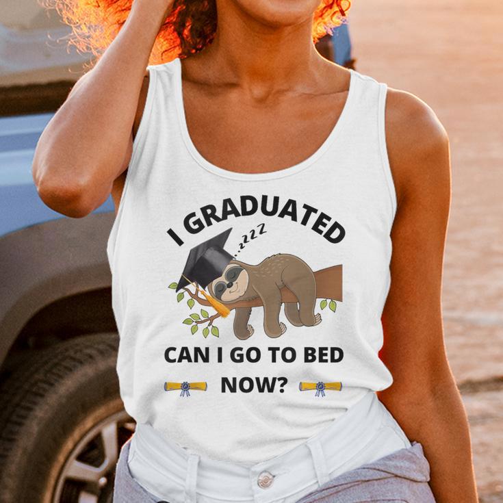 I Graduated Can I Go Back To Bed Sloth Graduation Cap Unisex Tank Top