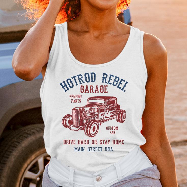 Hotrod Rebel Automotive Nostalgia Old Car Distressed Premium Tri-Blend Unisex Tank Top