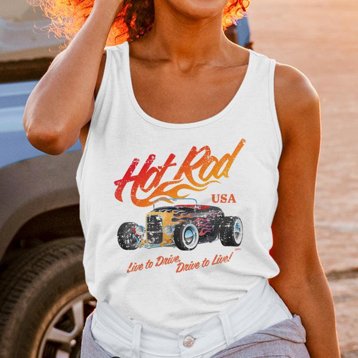 Hotrod Vintage Style Car Nostalgia Hotrod Distressed Premium Tri-Blend Unisex Tank Top