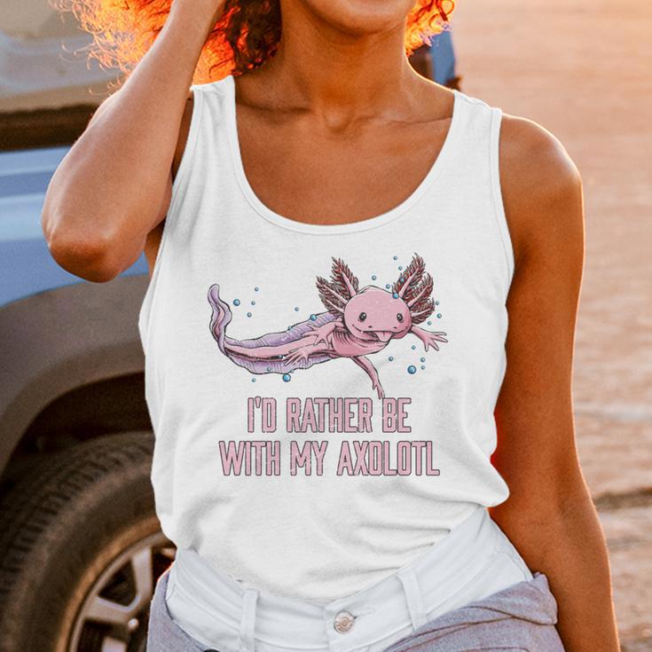 Id Rather Be With My Axolotl Salamander Introvert Unisex Tank Top Id Rather Be With My Axolotl Salamander Introvert Unisex Tank Top