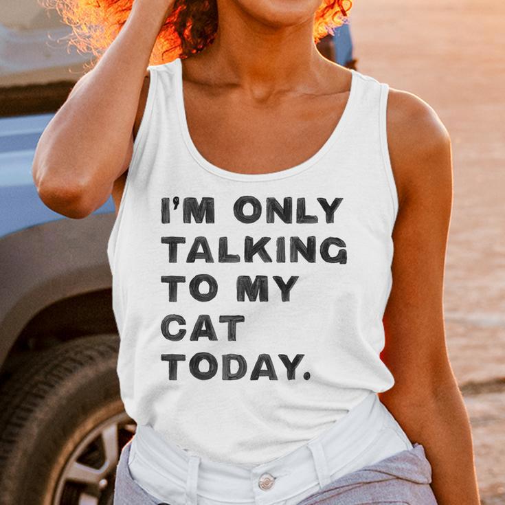 I'm Only Talking To My Cat Today Introvert Chalk For Men Women Unisex Tank Top I'm Only Talking To My Cat Today Introvert Chalk For Men Women Unisex Tank Top