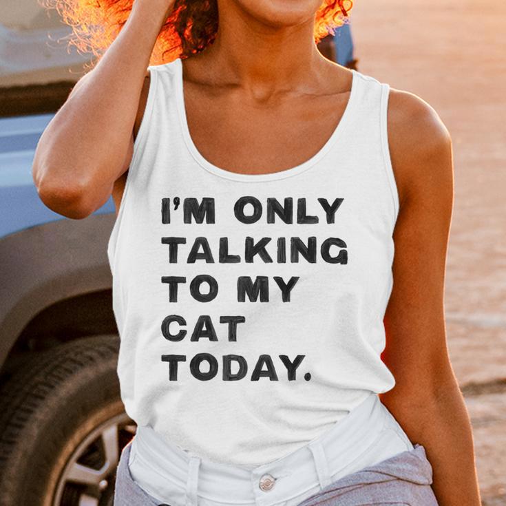I'm Only Talking To My Cat Today Introvert Chalk Unisex Tank Top I'm Only Talking To My Cat Today Introvert Chalk Unisex Tank Top