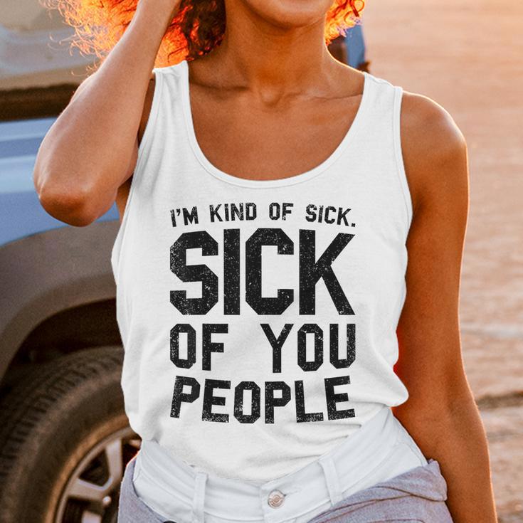 Introvert Men Women Sarcastic Saying Sick Of People Unisex Tank Top
