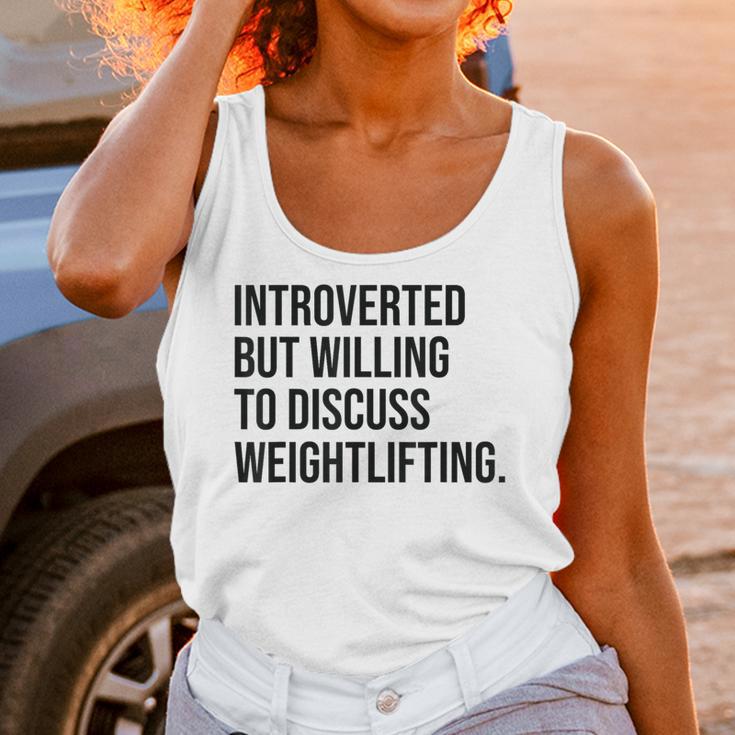 Introverted Weightlifter Gym Weightlifting Introvert Unisex Tank Top