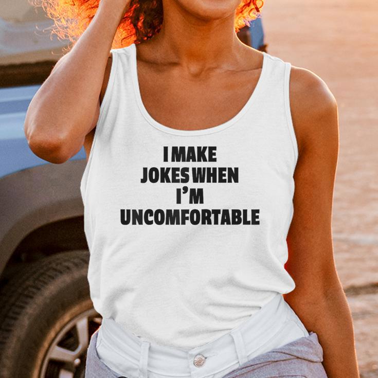 I Make Jokes When Im Uncomfortable Sarcastic Introvert Raglan Baseball Tee Unisex Tank Top