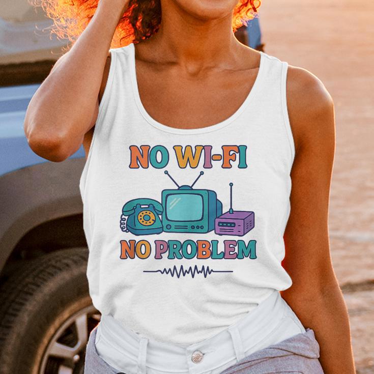 No Wi-Fi No Problem – Retro Dial Up Tech Nostalgia Unisex Tank Top