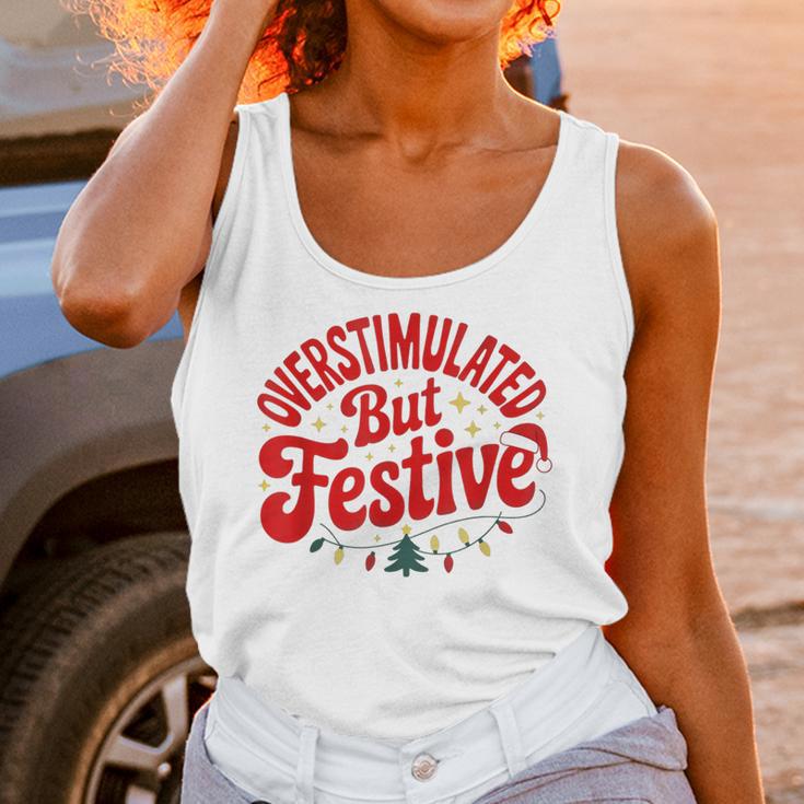 Overstimulated But Festive – Christmas Introvert Humor Unisex Tank Top Overstimulated But Festive – Christmas Introvert Humor Unisex Tank Top