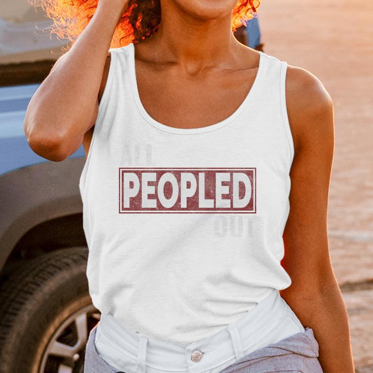 All Peopled Out Introvert Joke Sarcastic Quote Premium Tri-Blend Unisex Tank Top