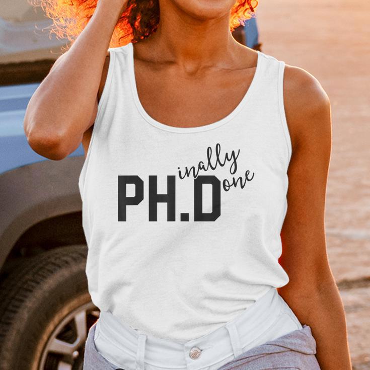 PhD Shirt Phinally Finally Done Graduation Her Unisex Tank Top