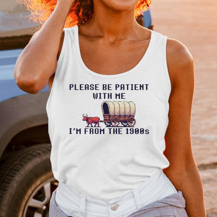 PLEASE BE PATIENT WITH ME I'M FROM THE 1900s 90s Meme Premium Unisex Tank Top PLEASE BE PATIENT WITH ME I'M FROM THE 1900s 90s Meme Premium Unisex Tank Top