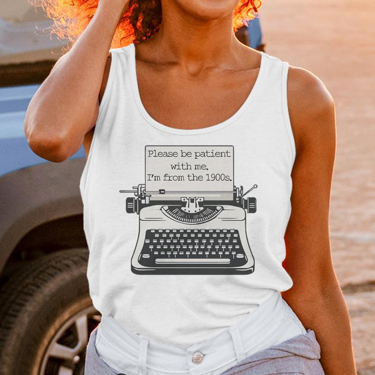 Please Be Patient With Me I'm From The 1900s Typewriter Premium Tri-Blend Unisex Tank Top