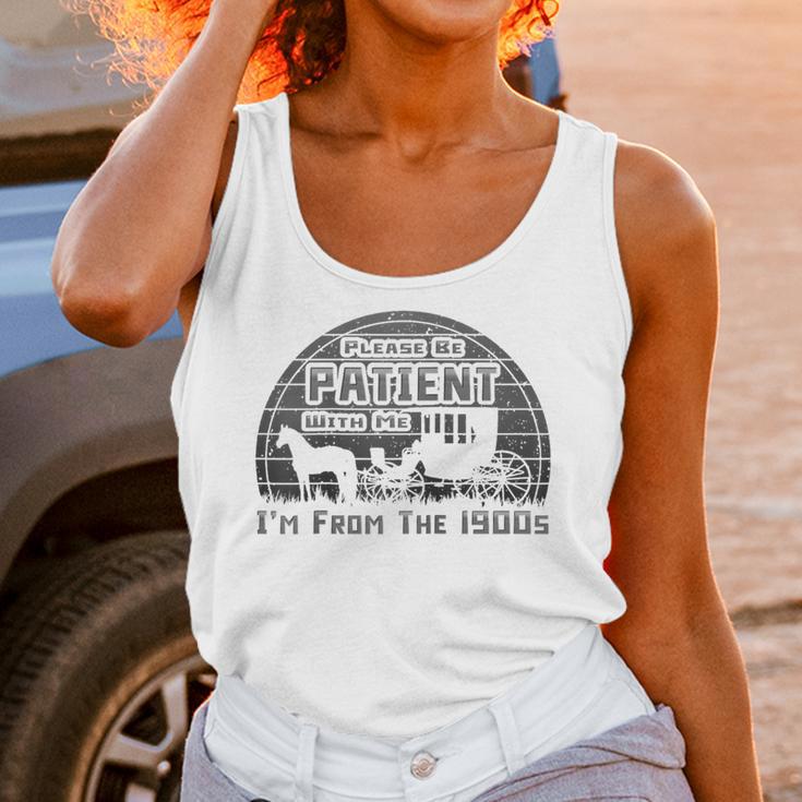 Please Be Patient With Me I'm From The 1900s Vintage Retro Raglan Baseball Tee Unisex Tank Top