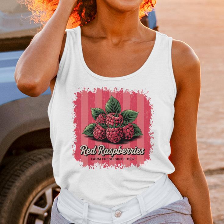 Red Raspberries Farm Fresh Since 1987 Nostalgia Unisex Tank Top