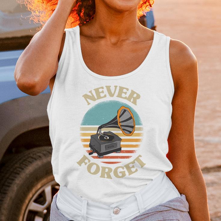 Retro Grammophone Never Forget Nostalgia Vintage Unisex Tank Top