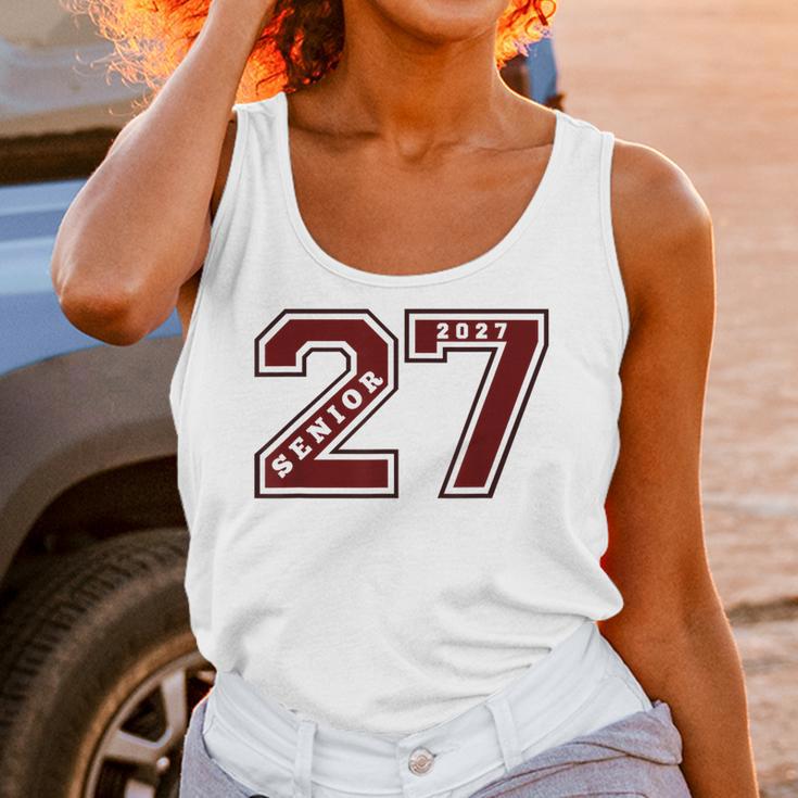 Senior 2027 Maroon Senior Class Of 27 Jersey Graduation Unisex Tank Top