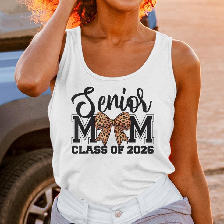 Senior Mom Class Of 2026 Graduation Leopard Coquette Bow Unisex Tank Top