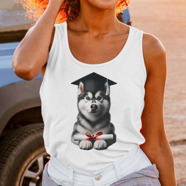 Siberian Husky Dog Graduation Cap Training School Graduate Men Women Kids Unisex Tank Top