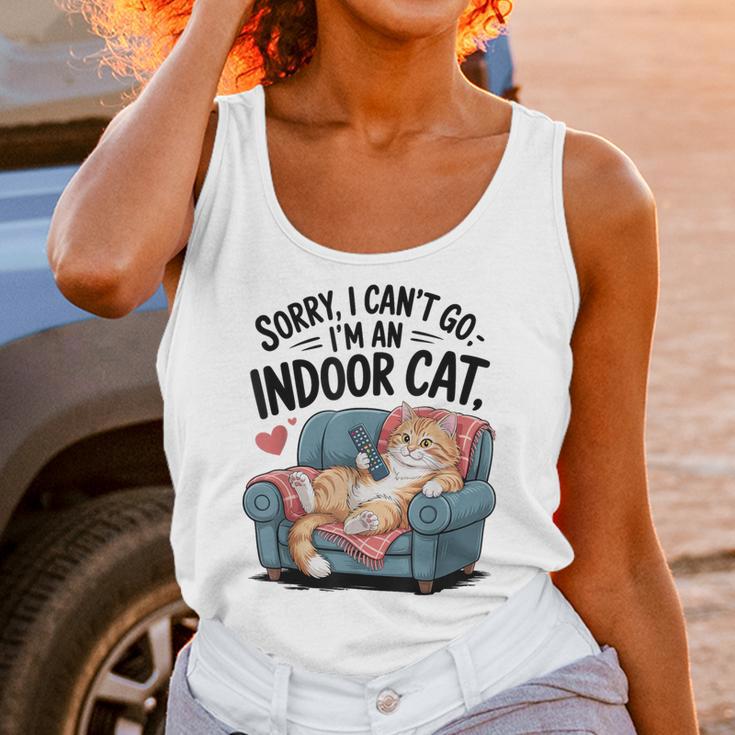 Sorry I Can’t Go I’m An Indoor Cat Couch Introvert Cat Unisex Tank Top