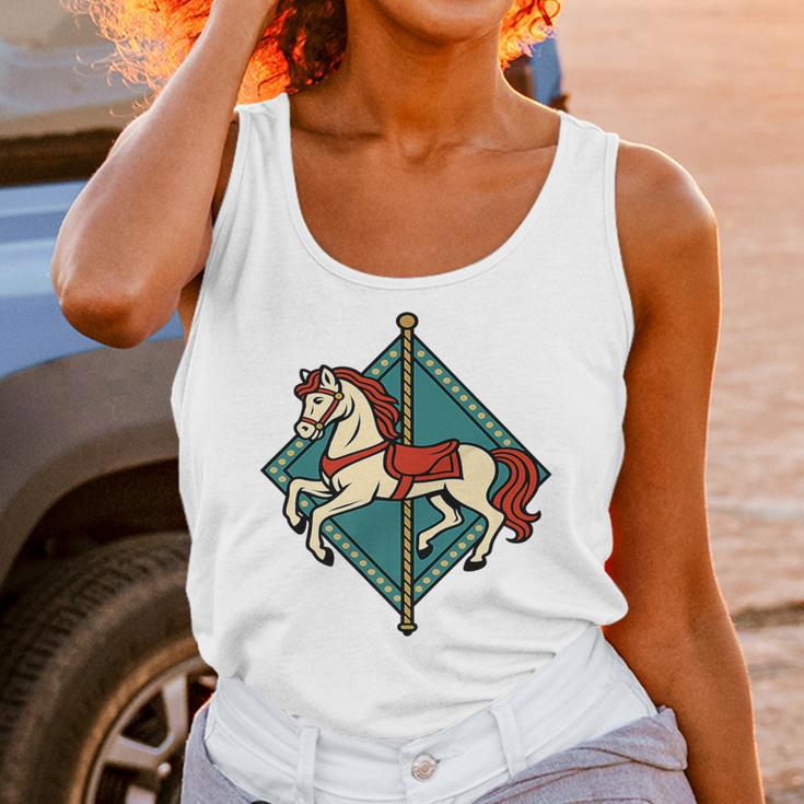 Vintage Carousel Horse Merry Go Round Nostalgia Art Premium Unisex Tank Top
