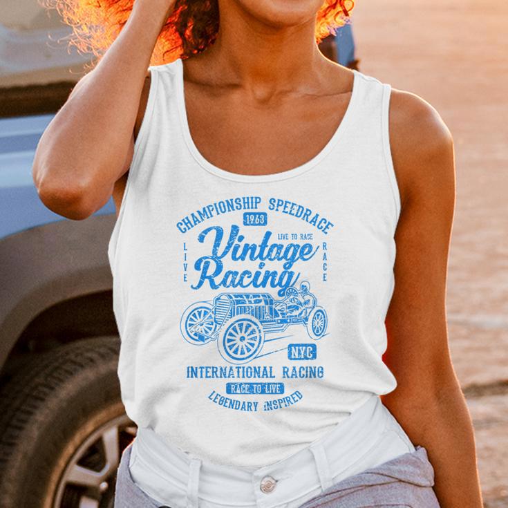 Vintage Racing Automotive Nostalgia Distressed Car Premium Tri-Blend Unisex Tank Top