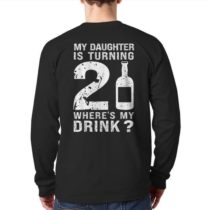 21st Birthday Dad Mom 21 Year Old My Daughter Squad Long Sleeve T-Shirt Back Print