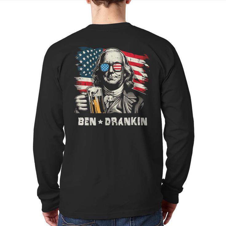 4th Of July Franklin Ben Drankin American Dad Men Women Long Sleeve T-Shirt Back Print