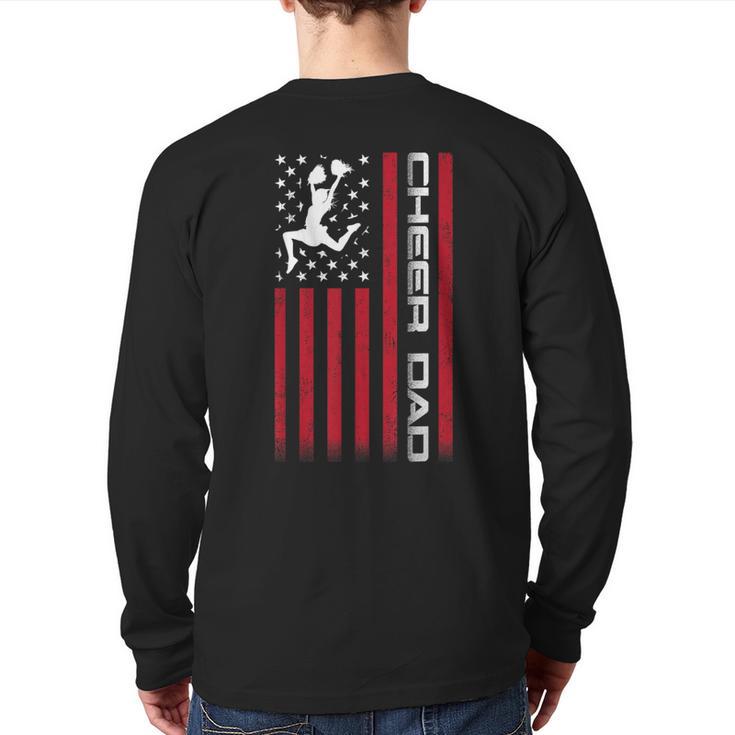 4th Of July US Flag Cheer Dad Shirt For Father's Cheer Long Sleeve T-Shirt Back Print