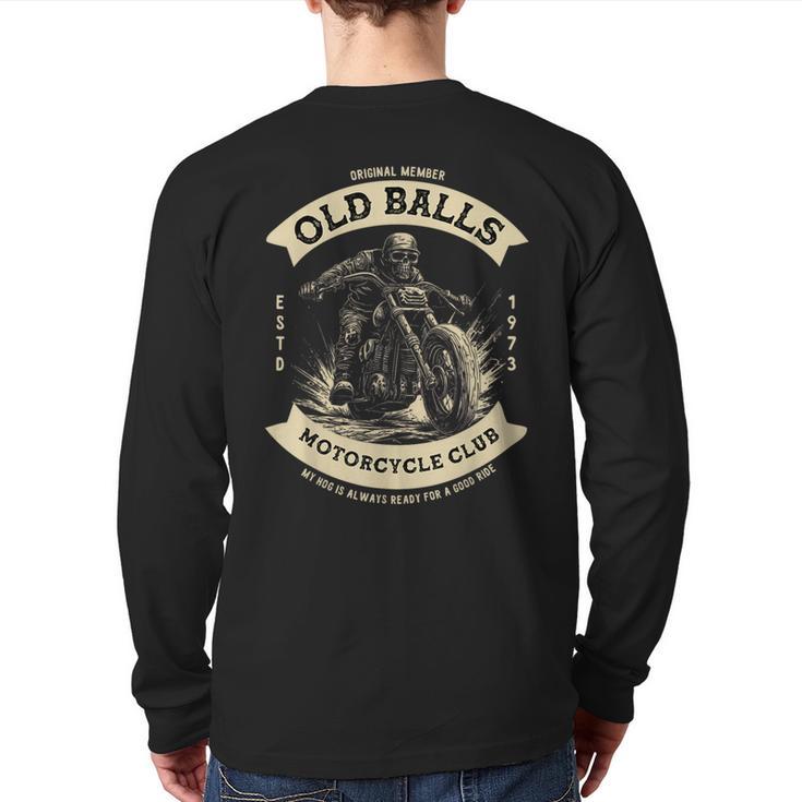50th Birthday Vintage Motorcycle For Biker Dad Long Sleeve T-Shirt Back Print