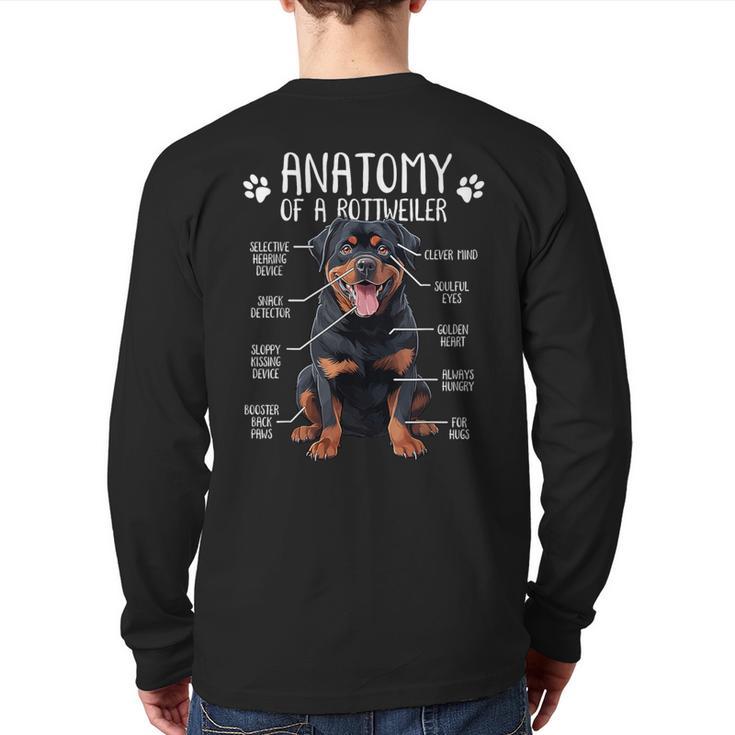 Anatomy Rottweiler Dog Owner Rottie Dad Mom Pet Lover Long Sleeve T-Shirt Back Print