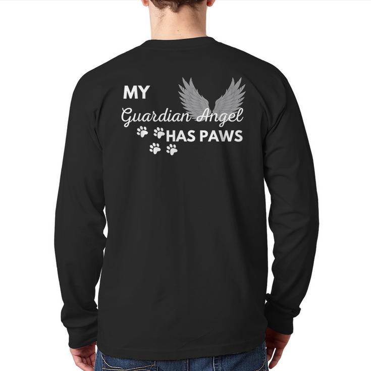 My Angel Has Paws Shirt Pet Memorial Cat Dog Dad Mom Men Women Girls Kids Long Sleeve T-Shirt Back Print