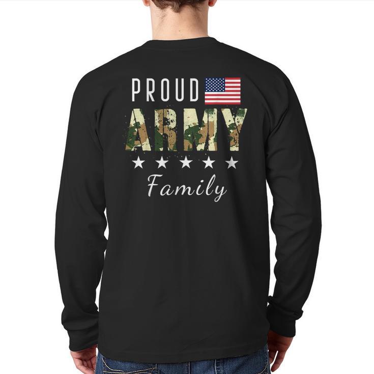 Army Graduation Proud Military Family Mom Dad Brother Sister Long Sleeve T-Shirt Back Print