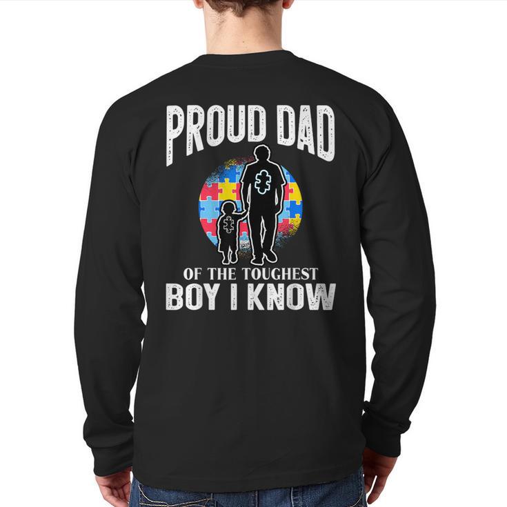 Autism Awareness For Proud Dad Support Autistic Kids Long Sleeve T-Shirt Back Print