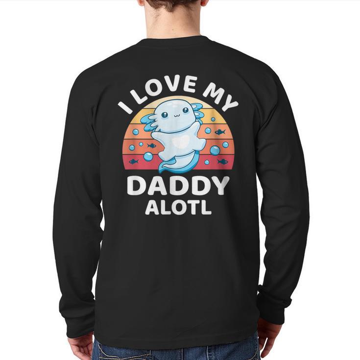 Axolotl Kids Teens Retro Sunset I Love My Daddy Long Sleeve T-Shirt Back Print