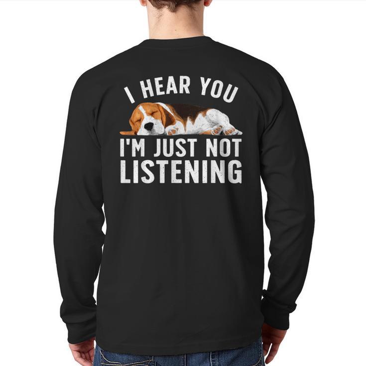 Beagle For Men Women Dad Mom Beagle Dog Lovers Long Sleeve T-Shirt Back Print