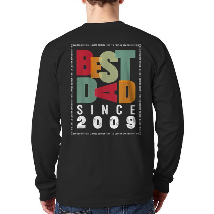 Best Dad Since 2009 Fathers Day Retro Vintage Long Sleeve T-Shirt Back Print